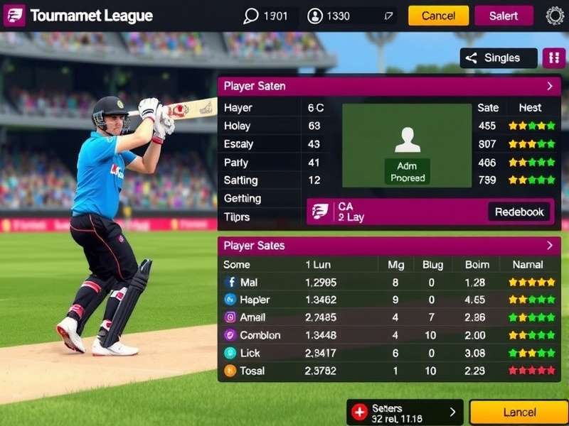 Shamshabad Champions League gameplay screenshot showing batting interface